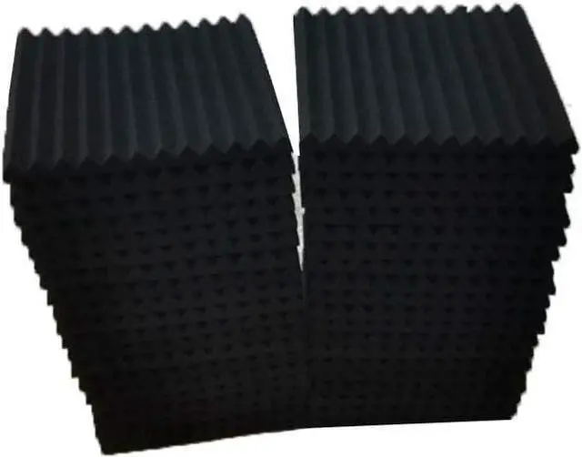 Alt view image 4 of 7 - Burdurry 50 Pack Acoustic Panels Soundproof Studio Foam for Walls Sound Absorbing Panels Sound Insulation Wedge for Studio, 1" X 12" X 12" (Black)