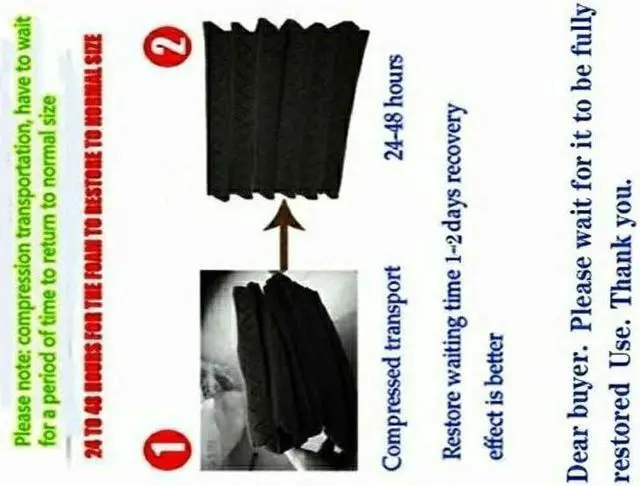 Alt view image 6 of 7 - Burdurry 50 Pack Acoustic Panels Soundproof Studio Foam for Walls Sound Absorbing Panels Sound Insulation Wedge for Studio, 1" X 12" X 12" (Black)