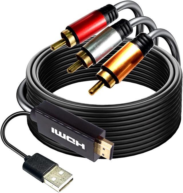 RCA to HDMI Cable 3FT IC, 3-RCA AV to HDMI Male Video Audio Component Converter Adapter 1080P Cable for HDTV DVD Audio Video Converters - Newegg.com