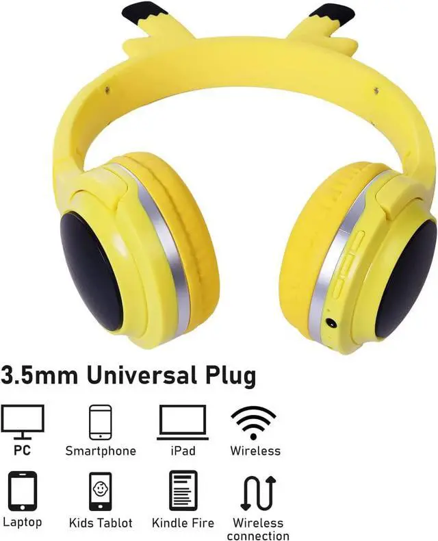 Alt view image 5 of 6 - YLFASHION Kids Headphones Bluetooth Headphones, Colorful LED Lights Wireless Cartoon HeadphonesOver Ear Headphones Built-in Mic for Children/School/iPad/Tablet/Airplane