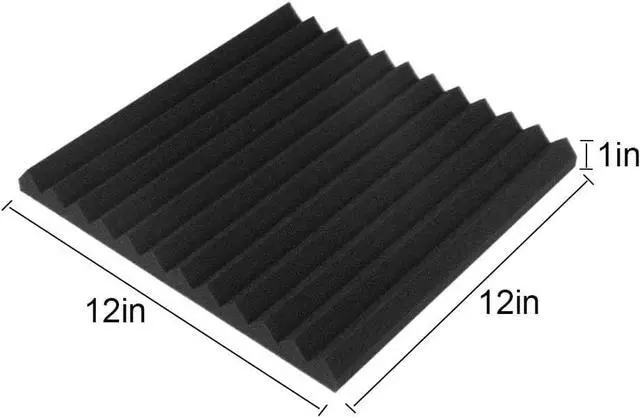 Alt view image 2 of 7 - Burdurry 50 Pack Acoustic Panels Soundproof Studio Foam for Walls Sound Absorbing Panels Sound Insulation Wedge for Studio, 1" X 12" X 12" (Black)