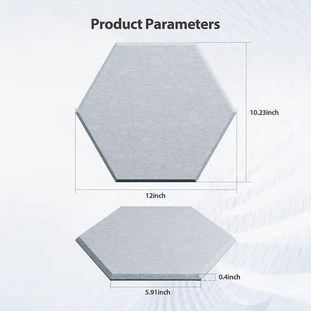 Alt view image 6 of 7 - Amantech 12 Pack Acoustic Panels Self Adhesive Sound Proof Foam, High Density Sound Acoustic Foam Panel, 12X10.23X0.4 Inch Hexagon Wall Panels in Home,Office,Reccording Room,Studio(Blue Gray)