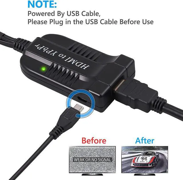 Alt view image 5 of 7 - HDMI to YPbPr Converter HDMI to Component Converter HDMI to RCA RGB YPbPr Male Scaler Support 720P/1080P for TVBOX VHS VCR DVD Recorders HDMI to RGB Adapter(Not Component to HDMI Converter)