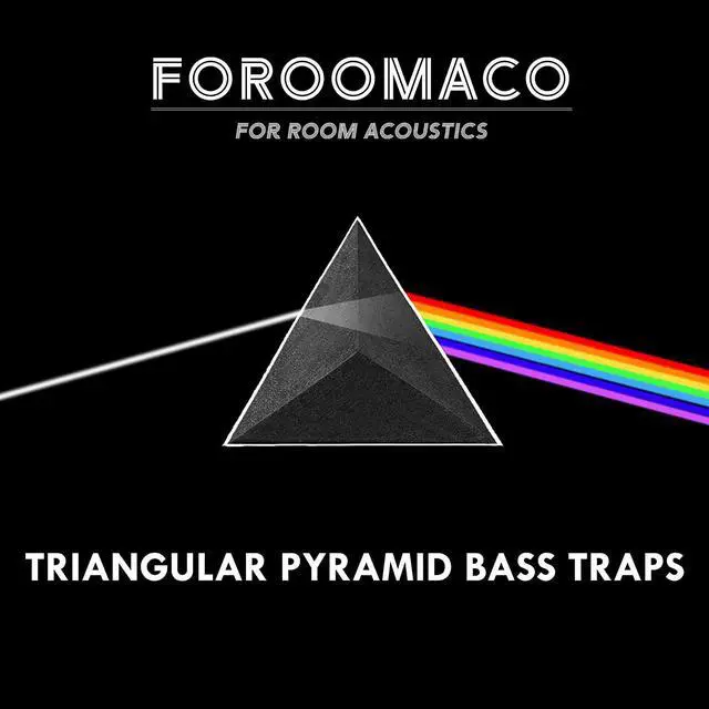 Alt view image 7 of 7 - 4 Pack Bass Traps for Ceiling Corner 16.5" Triangle 12" Depth Triangular Pyramid Acoustic Foam Bass Trap Sound Proofing for Home Studio Booth Low to High Frequency Sound Absorption Foam