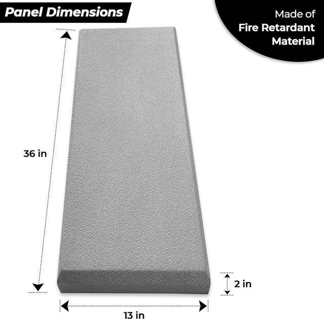 Alt view image 3 of 7 - Tönnen Acoustic Panel Gray | Fiberglass 2-pack | Professional sound absorbing Panel | Decorative sound proof panel | wall panel (36x13x2 in) - Gray