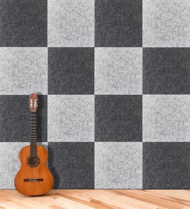 Alt view image 7 of 7 - BXI Thickened Sound Absorbing Panels - 12 Pack 12 X 12 X 0.5 Inches Dense Acoustic Panels, Echo Noise Reducing Sound Panels, Tackable Studio Panels for Wall and Ceiling Acoustic Treatment
