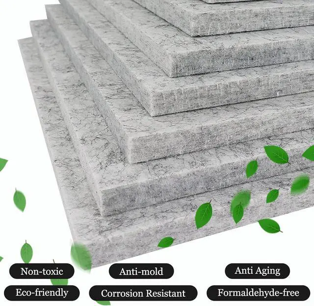 Alt view image 5 of 7 - BXI Thickened Sound Absorbing Panels - 12 Pack 12 X 12 X 0.5 Inches Dense Acoustic Panels, Echo Noise Reducing Sound Panels, Tackable Studio Panels for Wall and Ceiling Acoustic Treatment