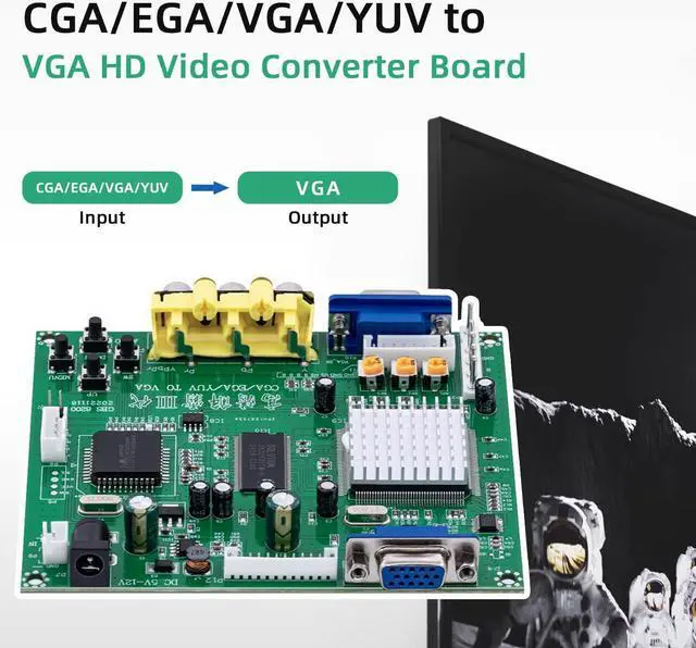 Alt view image 3 of 7 - Arcade Game RGB/CGA/EGA to VGA HD Game Video Output Converter Board for Arcade Monitor to CRT LCD PDP Projector