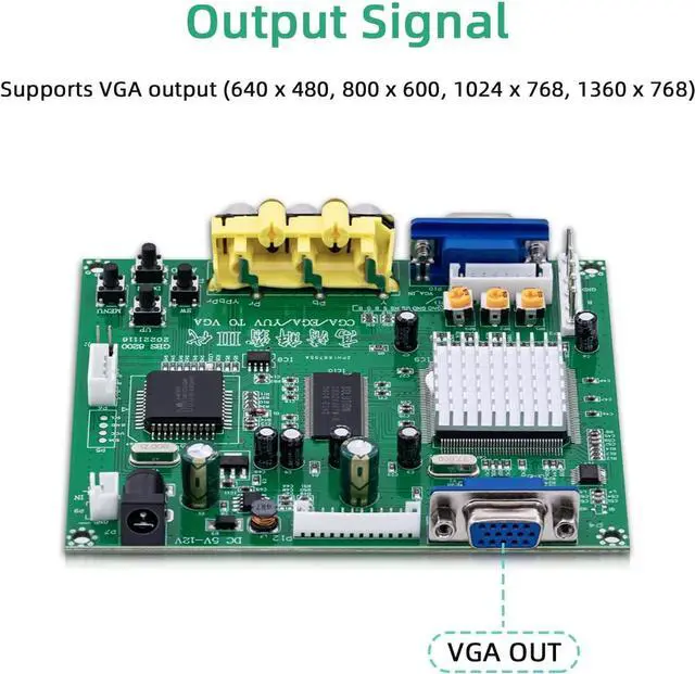 Alt view image 6 of 7 - Arcade Game RGB/CGA/EGA to VGA HD Game Video Output Converter Board for Arcade Monitor to CRT LCD PDP Projector