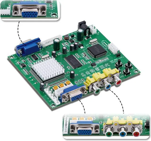 Alt view image 7 of 7 - Arcade Game RGB/CGA/EGA to VGA HD Game Video Output Converter Board for Arcade Monitor to CRT LCD PDP Projector
