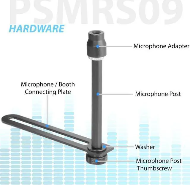 Alt view image 4 of 7 - Mini Portable Vocal Recording Booth - Use with Standard Microphone,Isolation Noise Filter Reflection Shield for Studio Quality Audio - Dual Acoustic Foam Soundproof Panel PSMRS09 Black