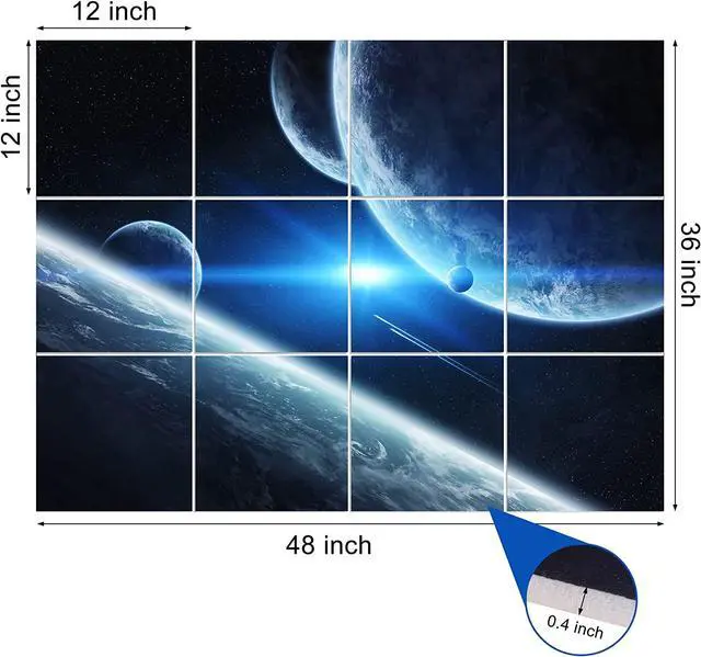 Alt view image 2 of 7 - Dmsky Art Acoustic Panels,48x36Acoustical Wall Panel, Decorative Sound Absorbing Panel for Walls, Studio Acoustic Treatment Soundproof Wall Panel12 Pack,Space