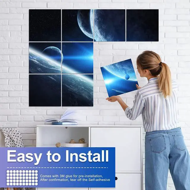 Alt view image 6 of 7 - Dmsky Art Acoustic Panels,48x36Acoustical Wall Panel, Decorative Sound Absorbing Panel for Walls, Studio Acoustic Treatment Soundproof Wall Panel12 Pack,Space