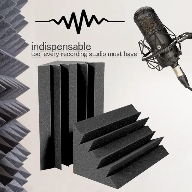 Alt view image 4 of 7 - Acoustic Foam Bass Traps -12 Pack Wall Corner Studio Foam Blocks 12" X 7" X 7" Low-Frequency Sound Absorption Material for Home Studio and Theater etc. (12 Pack, Bass traps)