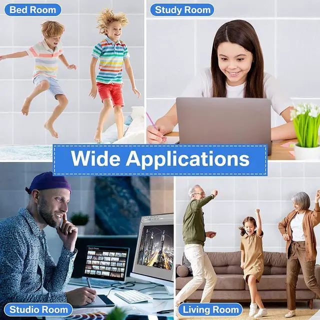 Alt view image 4 of 7 - 60 PCS Acoustic Panels 12 x 12 x 0.4 Inch Square Sound Absorbing Board Self Adhesive Soundproof Wall Panels Sound Proof Polyester Tiles for Home Studio Rooms Noise Canceling Reduction (White)