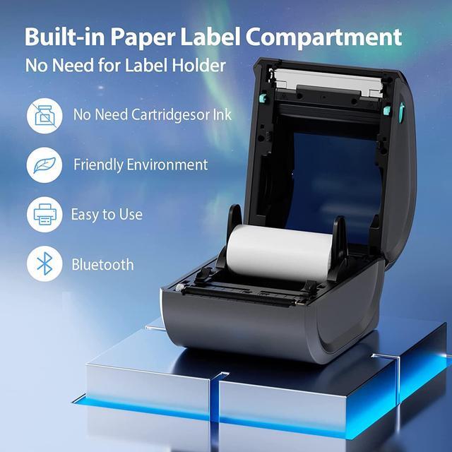 Alt view image 4 of 7 - Bluetooth Thermal Label Printer 4x6 - Thermal Shipping Label Printer for Small Business, Wireless Label Printer for Shipping Packages, Desktop Label Printers, Compatible with USPS, Shopify,