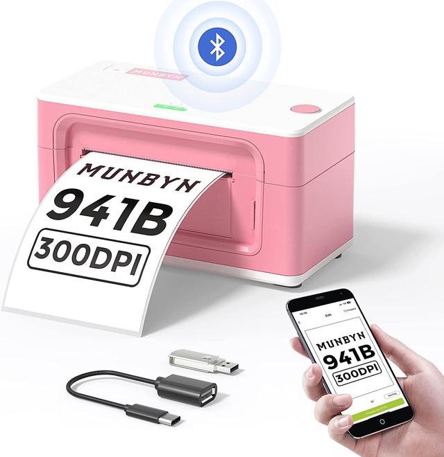 MUNBYN Bluetooth Thermal Shipping Label Printer, 4x6 Black Label Printer  for Shipping Packages, Compatible with iOS, Android, PC, , ,  Shopify, USPS 