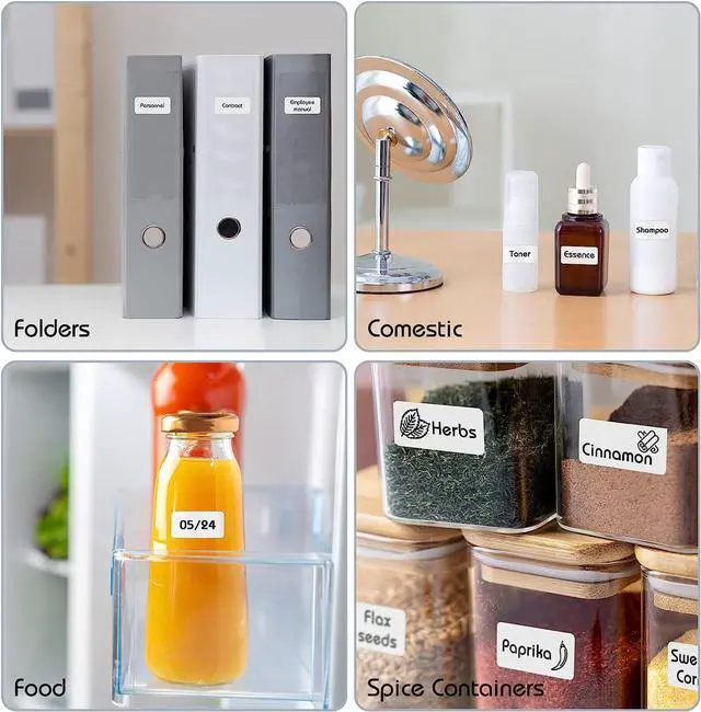 Alt view image 4 of 7 - KIQIONE Label Maker Machine with Tape, Portable Bluetooth Printer Mini Labels D110 Maker Machine for Labeling Office, File Tags, Condiments, Date, Stationery, Supermarket Marks