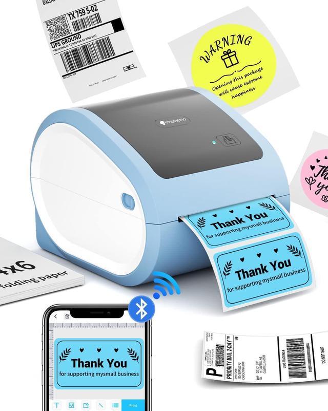 Bluetooth Thermal Label Printer 4X6 - Wireless Shipping Label Printer for  Small Business & Packages - Thermal Label Printer Bluetooth, Shipping Label