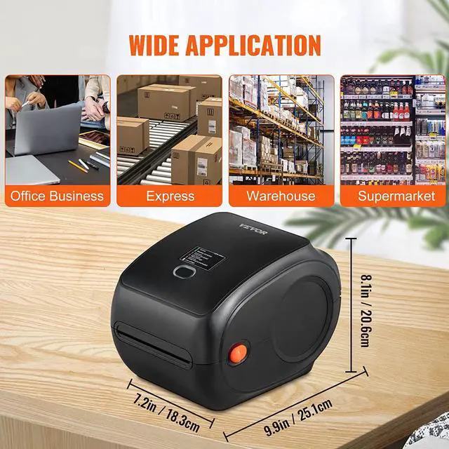 Alt view image 6 of 7 - VEVOR Bluetooth 300DPI Thermal Label Printer, 4x6 Shipping Label Printer, Automatic Label Recognition, Support Windows/MacOS/Linux/Chromebook/Android/iOS, Compatible w/, Ebay, Etsy,etc