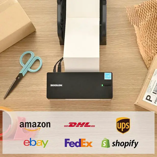 Alt view image 3 of 6 - BIXOLON SOHO Series Slim Label Maker Printer - Compact Thermal Printer for Shipping Labels - Compatible with Shopify, Ebay, UPS, USPS, FedEx,  & Etsy - 4x6 Label Printers - 6 IPS (XF3-40)