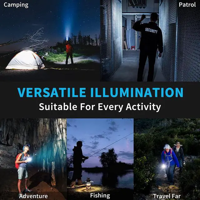 Alt view image 6 of 6 - Alifa Rechargeable Led Flashlight 120000 High Lumens, Brightest Powerful Handheld Flashlight,Xhp160.2 Zoomable IPX5 Waterproof Super Bright Flashlight with 5 Modes