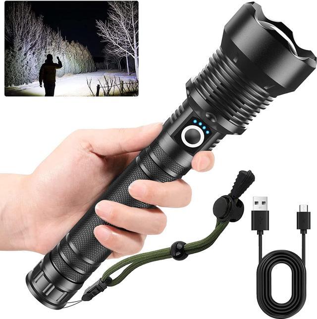Cinlinso Flashlights High Lumens Rechargeable, 150000 Lumens Super Bright  Led Flashlight, 7 Modes with COB Work Light, IPX6 Waterproof, Handheld  Powerful Flash Light for huting, Camping, Emergecies Black