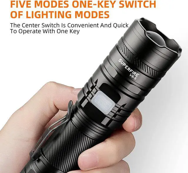 Alt view image 4 of 6 - SuperFire Rechargeable Flashlights High Lumens, 2000 Lumens Super Bright Powerful Flashlight,Tactical Flashlights for Emergencies
