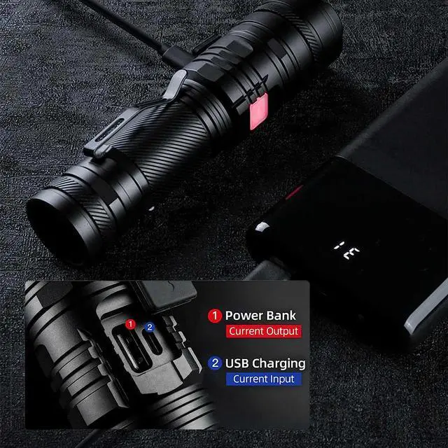 Alt view image 6 of 6 - SuperFire Rechargeable Flashlights High Lumens, 2000 Lumens Super Bright Powerful Flashlight,Tactical Flashlights for Emergencies