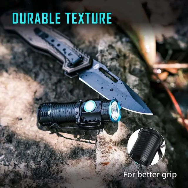 Alt view image 7 of 7 - lexall Small Flashlight, 1200 High Lumens, USB Rechargeable Compact LED Flashlight with Clip, Mini Pocket Sized EDC Flashlight with Unique Tail Design(2 Pack)