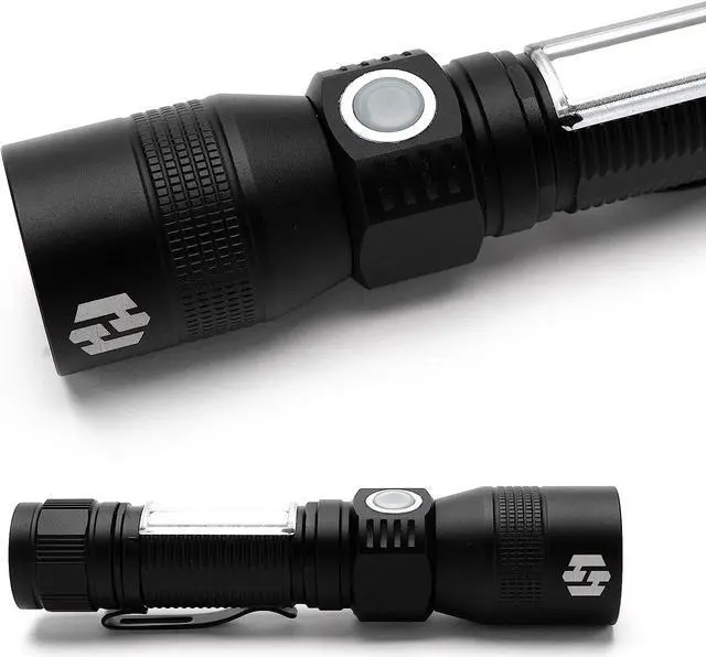 Alt view image 6 of 6 - Hayvenhurst LED Flashlight - EDC Flashlight - Tactical Flashlight - 3 in 1 Lightweight, Compact and Rechargeable Pocket Flashlight with Lavish Black Body for Emergency Power Outage