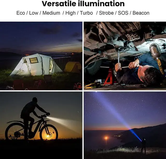 Alt view image 7 of 7 - sofirn SP35T Tactical Flashlight, 3800 Lumens Super Bright Pocket LED Flashlight Rechargeable with Dual Switch, IPX8 Water Resistance, EDC Flashlight for Camping, Hiking, Emergency