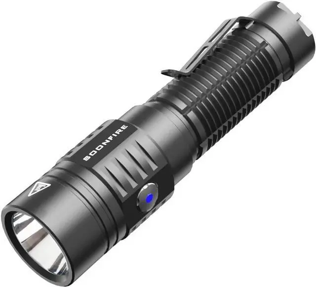 Main image of soonfire E15 2000 Lumens Led Super Bright Flashlight, Compact High Lumens Light, Powered by Pre-Installed Rechargeable Battery for Emergency, EDC and Searching