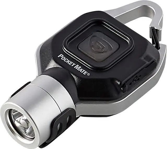 Main image of Streamlight 73300 Pocket Mate 325-Lumen Keychain/Clip-on USB Rechargeable Flashlight, Silver