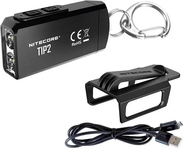 Main image of Nitecore TIP 2 (TIP2) Keychain Flashlight, 720 Lumen LED High Lumen USB Rechargeable for EDC Pocket with LumenTac Charging Cable