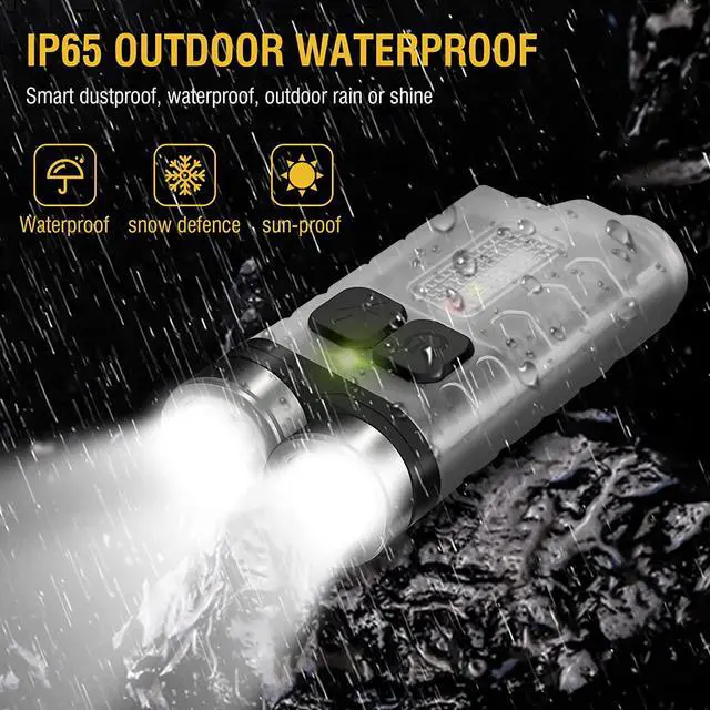 Alt view image 4 of 7 - BORUIT V3 Mini Powerful Keychain Flashlights with Red UV Blue Light,High Lumens 900LM USB-C Rechargeable Small Pocket EDC LED Flash Light-12 Modes,IP65 Waterproof,Tail Magnet
