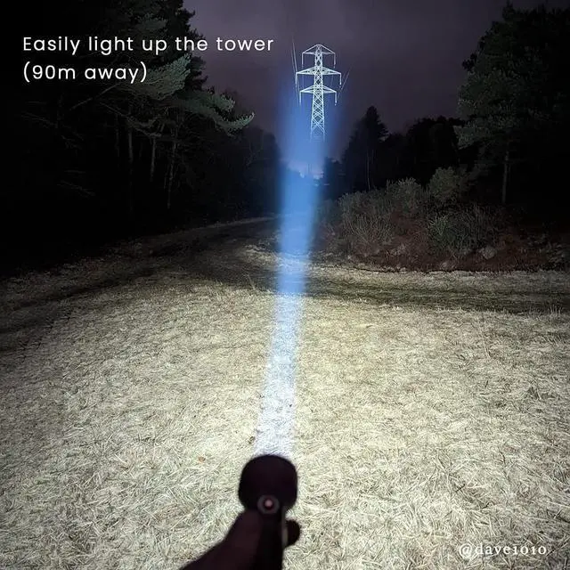 Alt view image 3 of 6 - 77outdoor Rechargeable Flashlight, Sofirn IF22A 2100 High Lumen 690m Max Powerful Thrower Flashlight with SFT-40 LED, TIR Lens, Discharge Output for Hiking (Black)