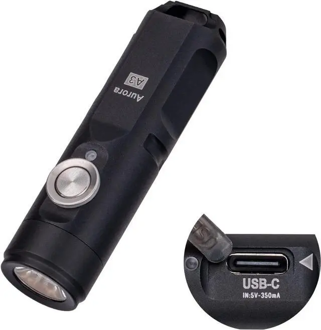 Main image of RovyVon Aurora A3 4th Generation EDC Keychain Flashlight, 650 Lumens Super Bright Mini Handheld Flashlight, Powered by USB Rechargeable Built-in Battery for Camping, Outdoors, Everyday Carry