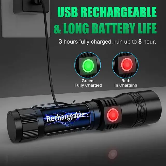 Alt view image 6 of 7 - UV Flashlight Black Light, 3-in-1 Magnetic Flashlight Rechargeable, 1000 Lumen Tactical LED Flashlight, 7 Modes Waterproof UV Light Flashlight for Camping Emergencies Pet Urine Detection