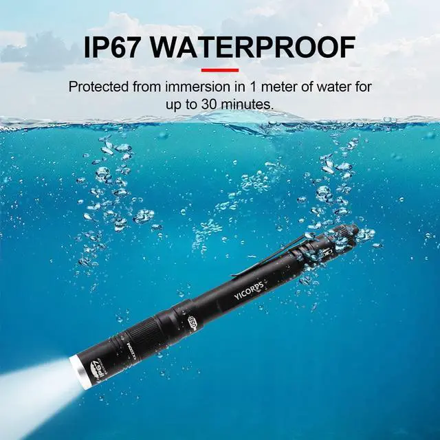 Alt view image 6 of 6 - Rechargeable Pen Light Flashlight 300 Lumens 3 Lighting Modes Handheld Pocket Small Flashlights with Clip, Zoomable Waterproof Perfect for Emergency, Inspection, Repair, Camping