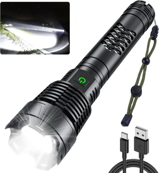 Main image of Grentay Rechargeable LED Flashlights High Lumens, 120000 Lumen Super Bright Powerful Tactical Flashlight, 5 Modes, Zoomable, IPX6 Waterproof XHP160 Flashlights for Emergencies Camping