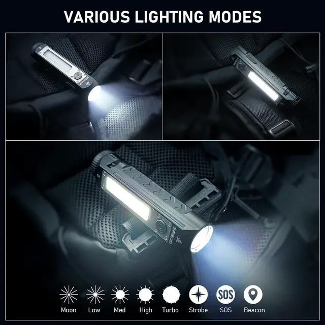 Alt view image 5 of 7 - EDC Flashlight Rechargeable, Sofirn IF23 Pocket Flashlight 4000 High Lumens with Side RGB Light, Super Bright Waterproof 6500K LED Camping Flashlight with Magnetic Tail Cap for Hunting Emergency