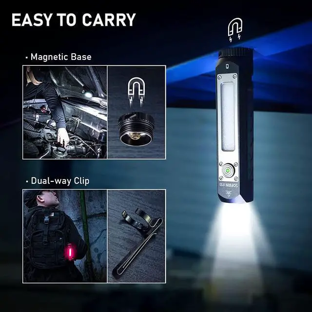 Alt view image 3 of 7 - EDC Flashlight Rechargeable, Sofirn IF23 Pocket Flashlight 4000 High Lumens with Side RGB Light, Super Bright Waterproof 6500K LED Camping Flashlight with Magnetic Tail Cap for Hunting Emergency