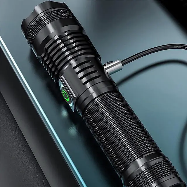 Alt view image 5 of 7 - 600000 Hign Lumen Handheld Flashlight Rechargeable LED Tactical Flashlight with 5 Modes Waterproof for Camping Hiking Outdoor Biking Emergency Self Defense