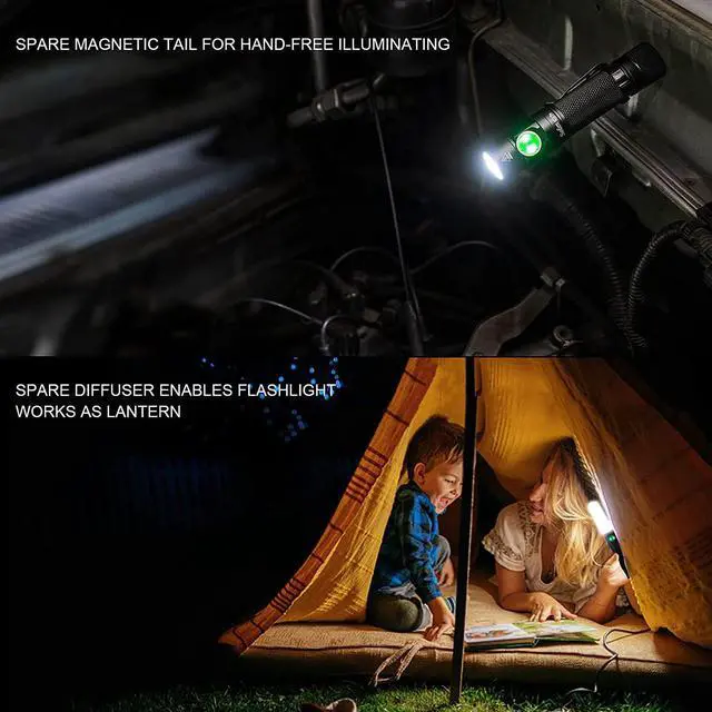 Alt view image 2 of 7 - sofirn SC31 Pro Rechargeable EDC Flashlight, Super Bright 2000 Lumens Pocket Flashlight with SST40 6500K LED, Andruril 2 UI, Water Resistant LED Light with Diffuser Magnetic Tail Cap, for Camping