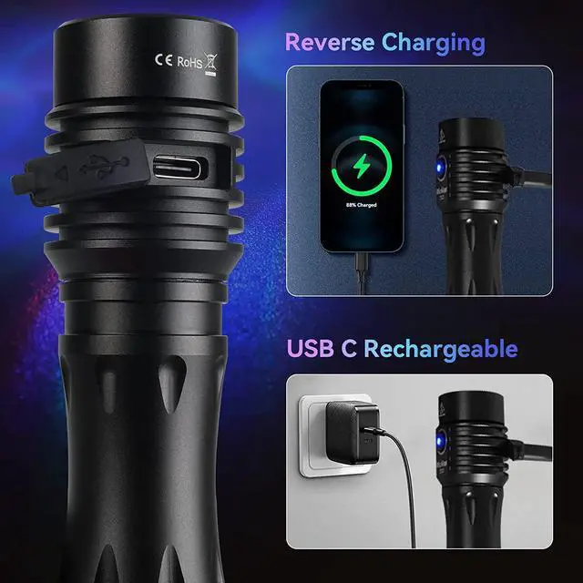 Alt view image 2 of 7 - wurkkos EDC Rechargeable Flashlights TS25 4000lm Flashlights High Lumens 4 * 519A LED Flashlight RGB Flashlight with Anduril 2.0 Pocket Flashlights Small Flashlights for Hiking(519A)