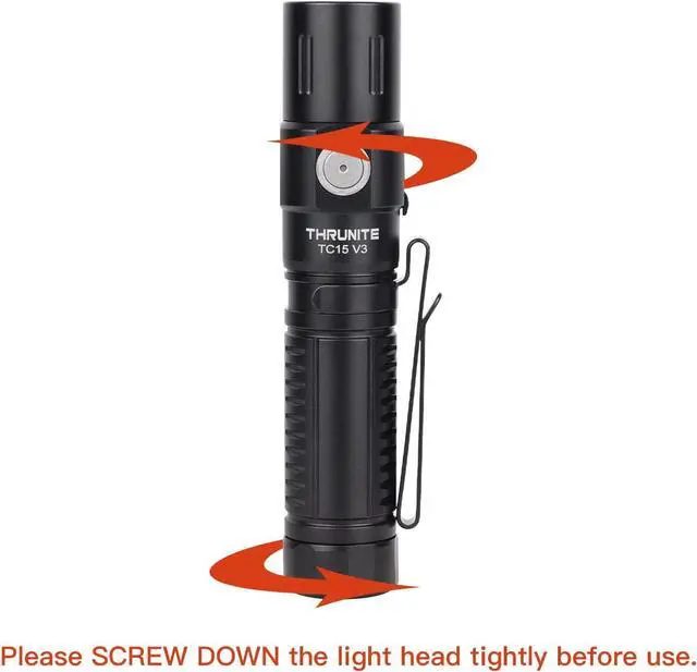 Alt view image 5 of 7 - ThruNite TC15 V3 LED Flashlight, 2403 High Lumens USB-C Rechargeable Flashlights, 732ft Beam EDC Tactical Flashlight, Pocket Handheld Flash Light for Camping, Emergency & Outdoor