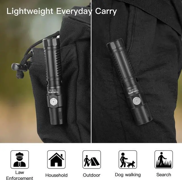 Alt view image 4 of 7 - ThruNite TC15 V3 LED Flashlight, 2403 High Lumens USB-C Rechargeable Flashlights, 732ft Beam EDC Tactical Flashlight, Pocket Handheld Flash Light for Camping, Emergency & Outdoor