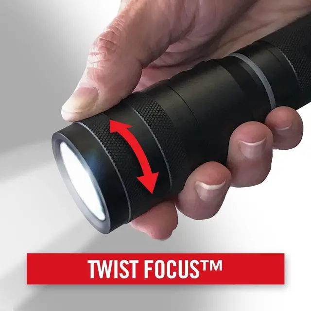 Alt view image 3 of 7 - Coast G450 1630 Lumen Twist Focus with Pure Beam and Bulls-Eye Spot Beam Technology, Black