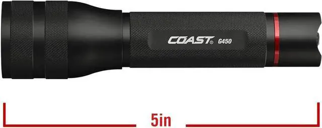 Alt view image 6 of 7 - Coast G450 1630 Lumen Twist Focus with Pure Beam and Bulls-Eye Spot Beam Technology, Black